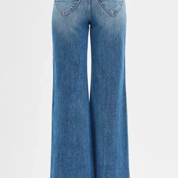 Women's Blue Heart Patch Jeans - Picture 5 of 8
